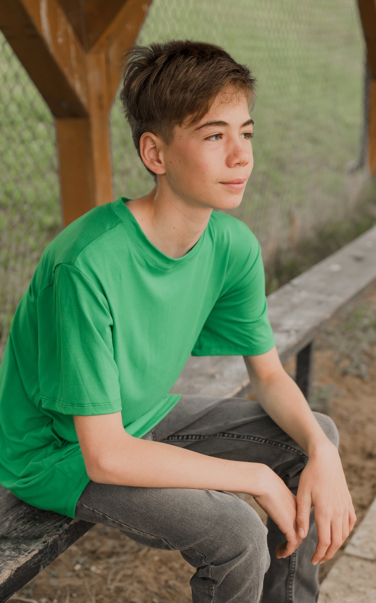 T-shirt unisexe prestige MomMe&Cie en bambou - Vert trèfle