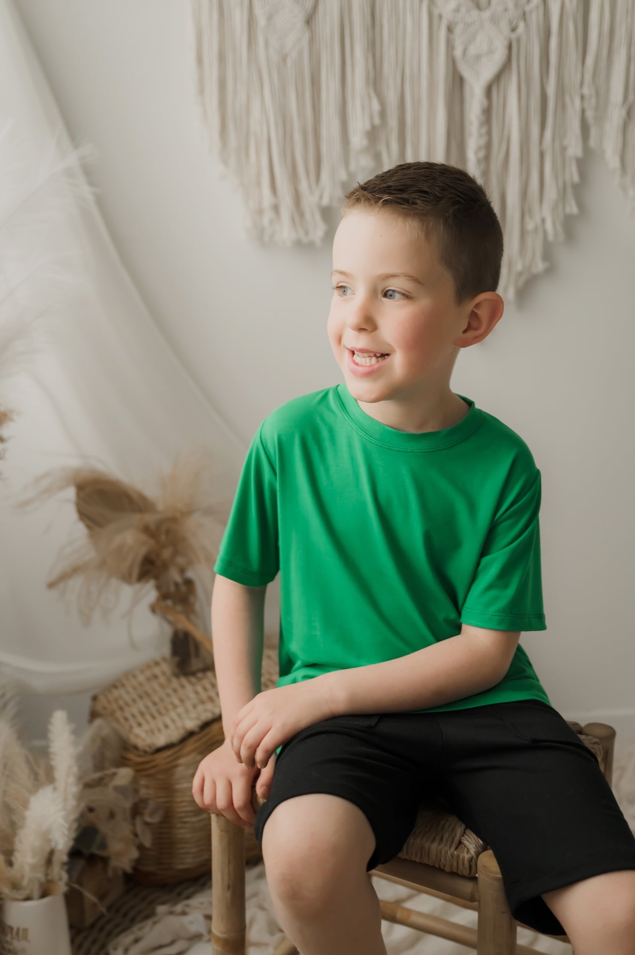 T-shirt enfant prestige MomMe&Cie en bambou - Vert trèfle
