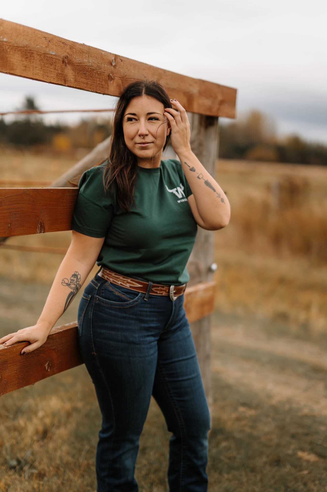 T-shirt classique unisexe Winslow vert forêt - Culture country