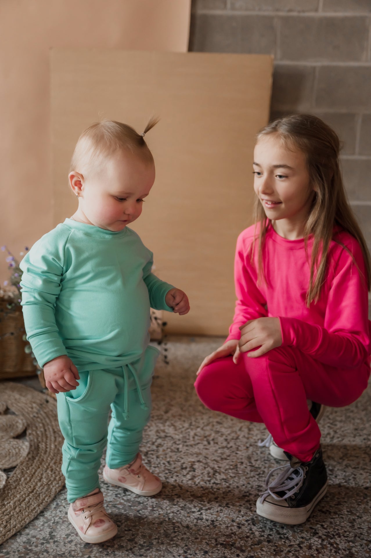 Crewneck enfant prestige MomMe&Cie en bambou - Bleu bali