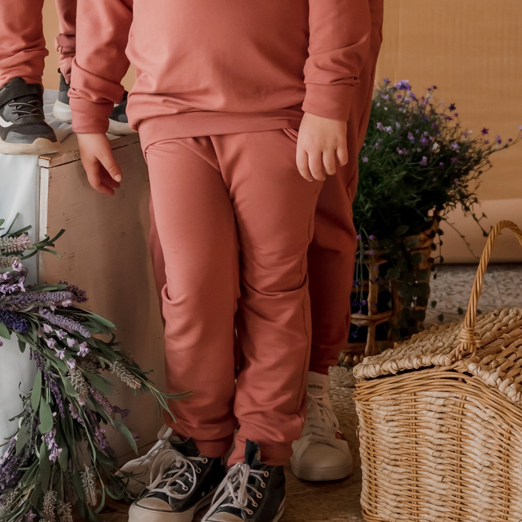 Crewneck enfant prestige MomMe&Cie en bambou - Rose brique