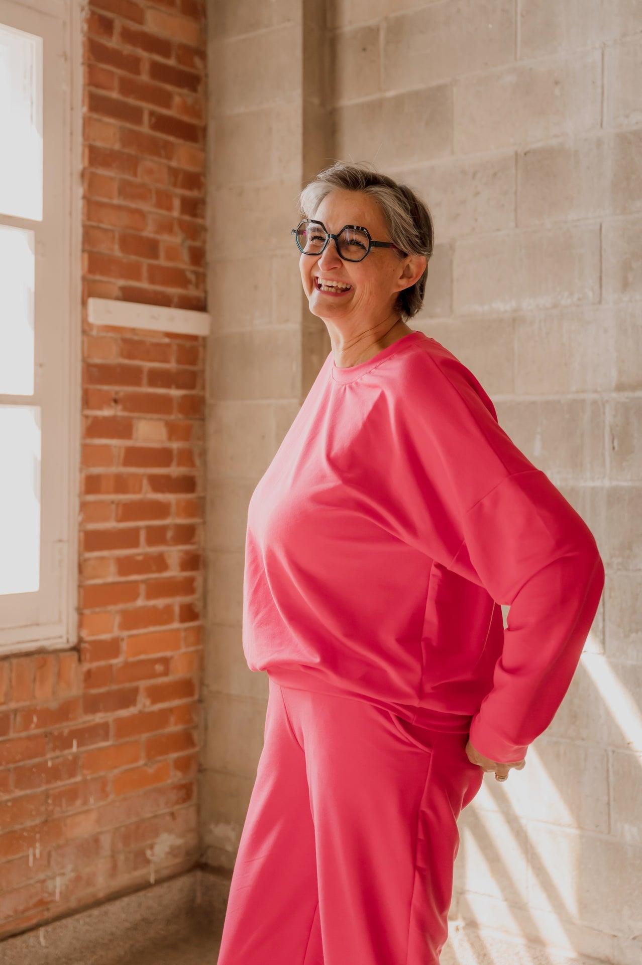 Crewneck femme prestige MomMe&Cie en bambou - Rose sorbet