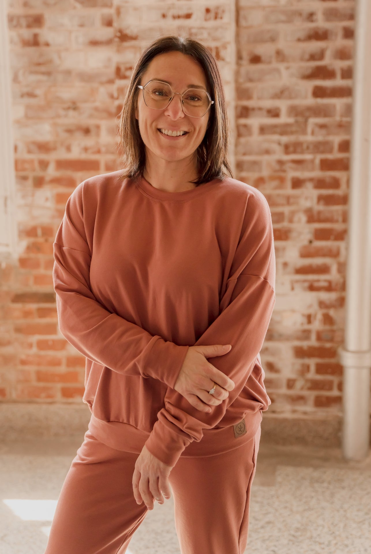 Crewneck femme prestige MomMe&Cie en bambou - Rose brique