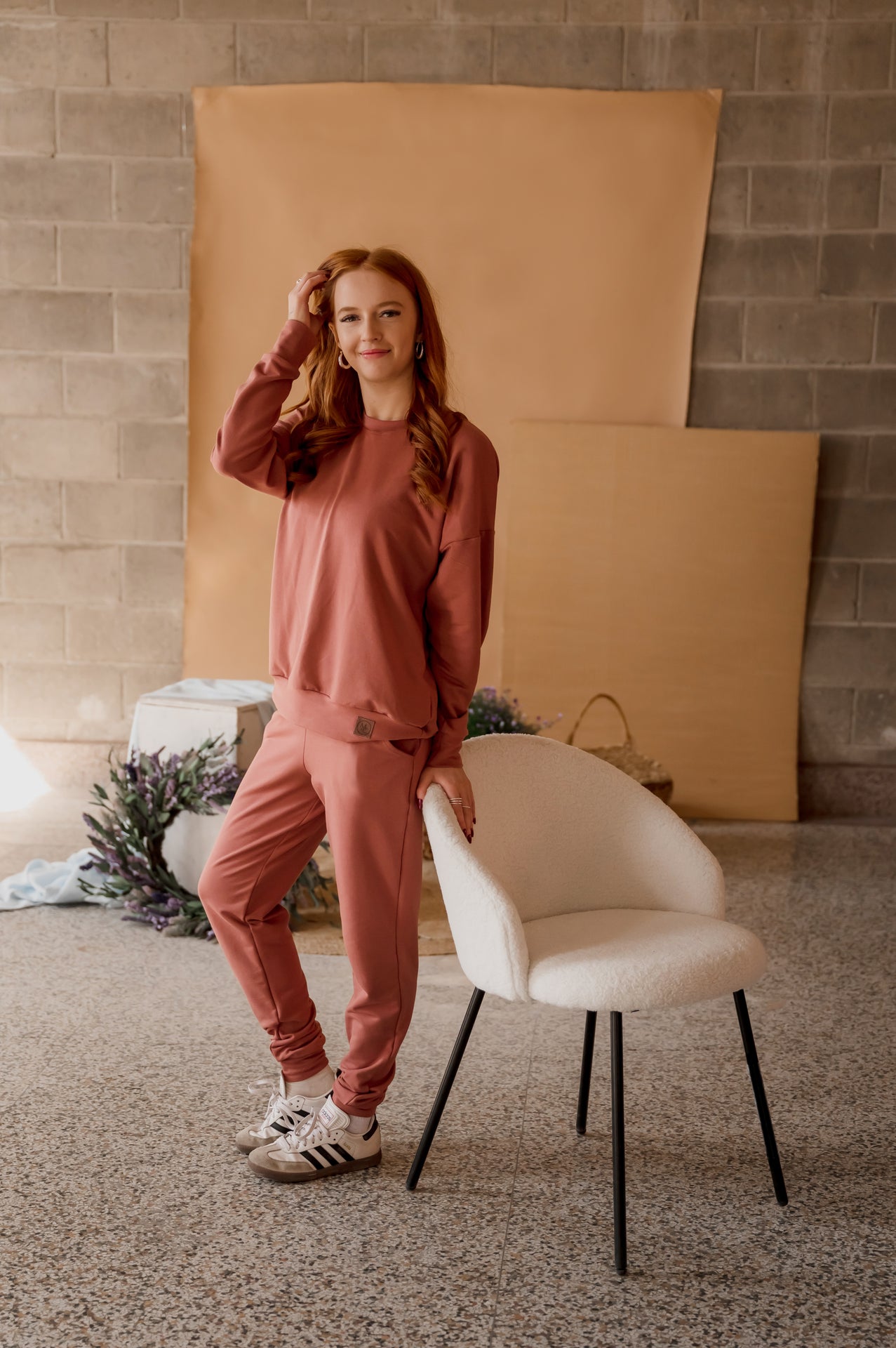 Crewneck femme prestige MomMe&Cie en bambou - Rose brique