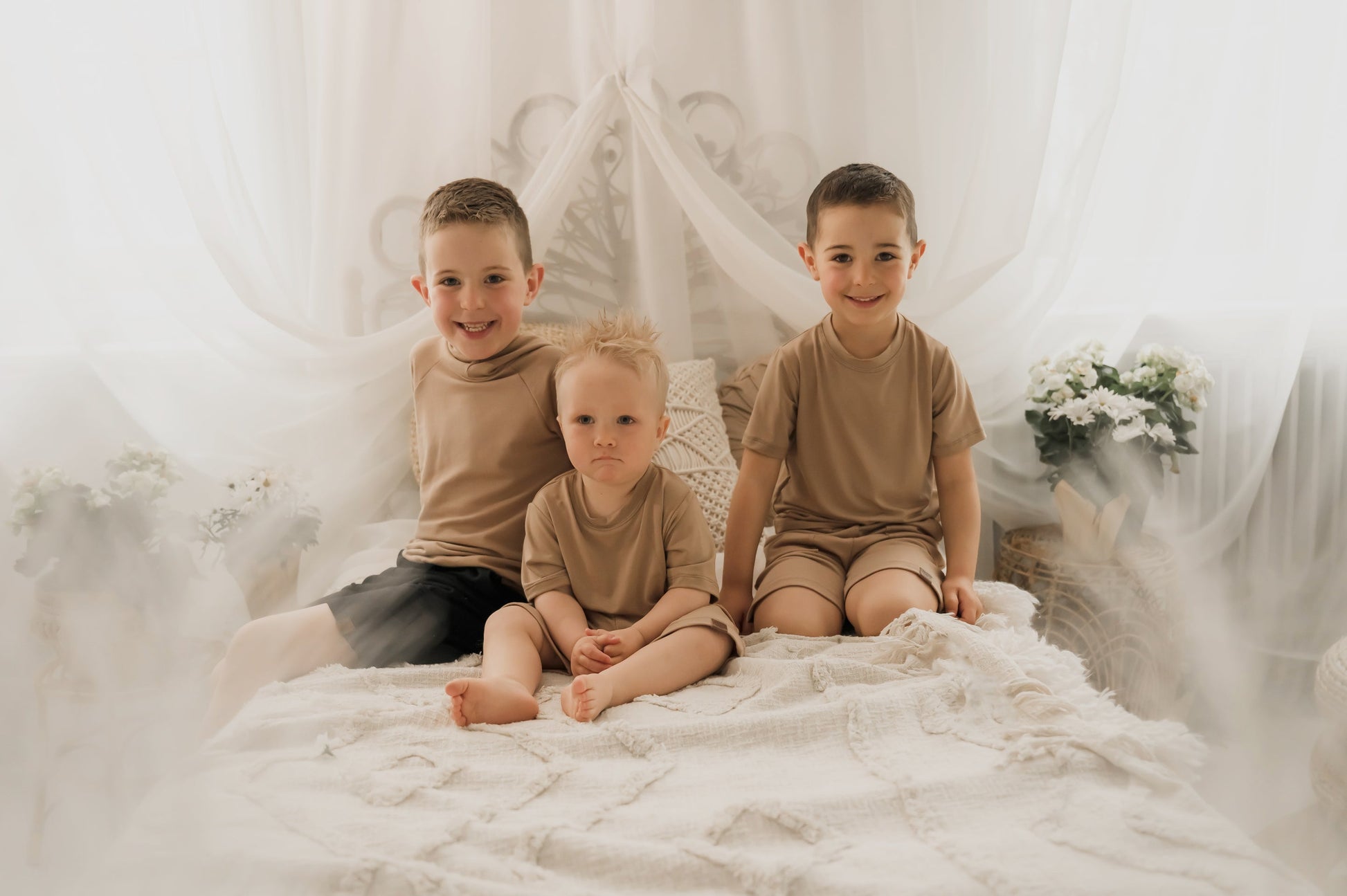 T-shirt enfant prestige MomMe&Cie en bambou - Amande